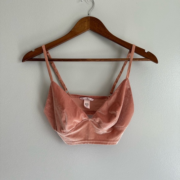 Victoria's Secret Pink Soft Corduroy Unlined Cropped Bra Size Medium - Picture 1 of 1